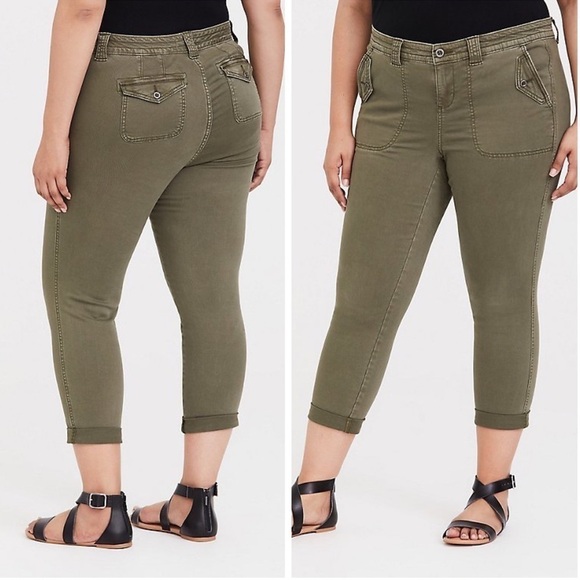 TORRID Green Military Jeans - Picture 1 of 4